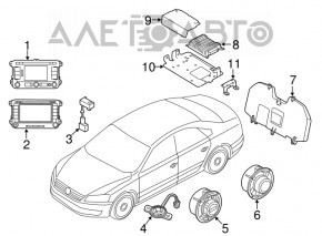 Amplificator VW Passat b8 16-19 USA Fender Panasonic