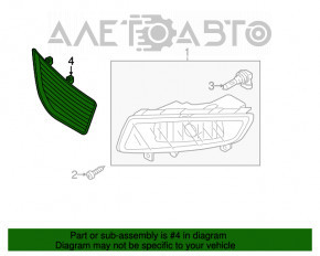 Отражатель переднего бампера правый VW Passat b8 16-19 USA песок