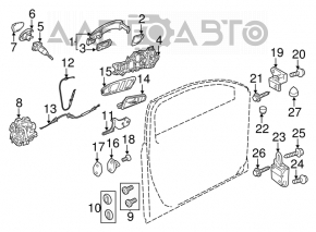 Manerul exterior al ușii din spate dreapta pentru VW CC 08-17, nou, original OEM