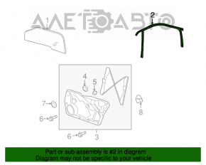 Moldura ușii din față dreapta superioară VW Tiguan 09-17, cu garnitură de sticlă.