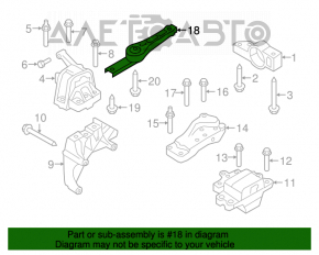 Подушка двигателя задняя Audi Q3 8U 15-18 CCTA