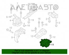 Подушка двигателя левая VW Tiguan 09-17 акпп