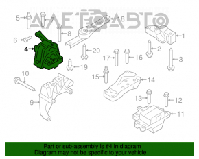 Pernele motorului dreapta VW Tiguan 09-17 sunt crăpate.