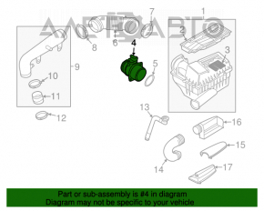 Contor de aer VW CC 08-17 fără carcasă