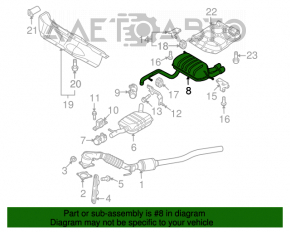 Silentioză spate cu tanc pentru VW Tiguan 09-17 AWD