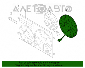 Ventilatorul de răcire stânga pentru VW Tiguan 09-17 este mare.