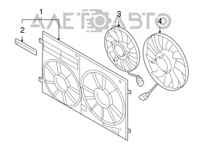 Ventilatorul de răcire stânga pentru VW Tiguan 09-17 este mare.