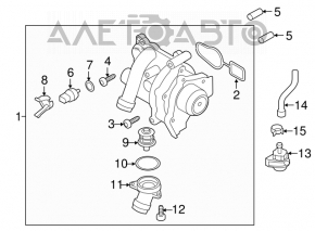 Корпус термостата VW Tiguan 09-17 OEM