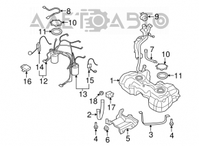 Pompa de combustibil, pompa de benzină, dreapta VW Tiguan 09-17