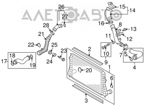 Furtun de aer dreapta pentru VW Tiguan 09-17, intercooler nou, neoriginal.