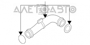 Патрубок интеркулера 3й левый VW Beetle 12-13 2.0T