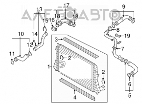 Tubul intercooler stânga 3 pentru VW Beetle 12-13 2.0T, nou, neoriginal, BORSEHUNG.