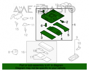 Plafonul de iluminare frontal pentru VW Tiguan 09-17 sub geam, bej.