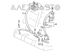 Centura de siguranță spate dreapta pentru VW Tiguan 09-17, culoare neagră.