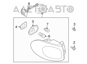 Lampa exterioară aripă dreapta VW Tiguan 09-11 pre-restilizare