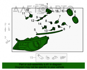 Far dreapta față VW Tiguan 09-11 goală, pre-restilizare, halogen, necesită polizare.