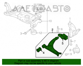 Maneta inferioară frontală stângă VW Tiguan 09-17 crăpată silentioasă