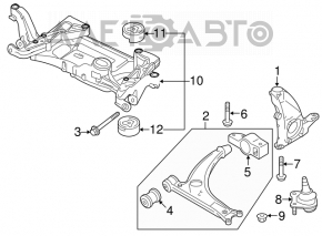 Maneta inferioară frontală stângă VW Tiguan 09-17 crăpată silentioasă