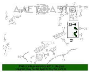 Buclele ușii inferioare din față dreapta Ford Mustang mk6 15-