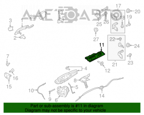 Mânerul ușii interioare din față dreapta Ford Mustang mk6 15-