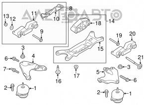 Pernele de schimb spate pentru Ford Mustang mk6 15- 3.7