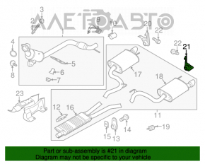 Кронштейн крепления бочки левый Ford Mustang mk6 15- 3.7, 2.3T