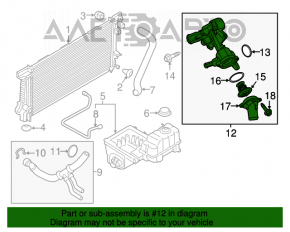 Corpul termostatului Ford Mustang mk6 15- 3.7