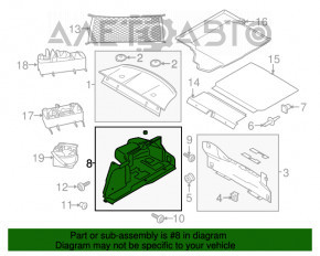 Capotă arc stânga Ford Mustang mk6 15- cupé, gri tip 2