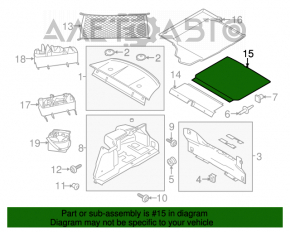 Capacul portbagajului Ford Mustang mk6 15- cupé, gri, zgârieturi