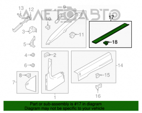 Capacul pragului exterior dreapta pentru Ford Mustang mk6 15- coupe, negru