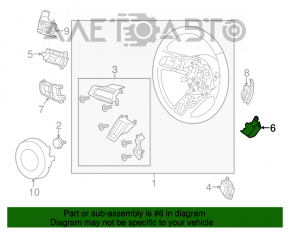 Butonul de control de pe volanul din partea de jos dreapta a Ford Mustang mk6 15-