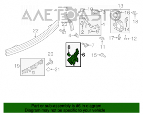 Suportul de bara spate stânga pentru Ford Mustang mk6 15- 2.3, 3.7