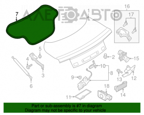 Уплотнитель крышки багажника Ford Mustang mk6 15- купе