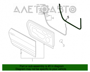 Уплотнитель дверного проема нижний передний левый Ford Mustang mk6 15- кабрио