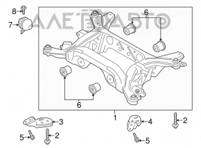 Подрамник задний Ford Mustang mk6 15- АКПП, порваны 3 С\Б