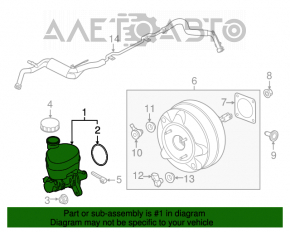 Главный тормозной цилиндр с бачком Ford Mustang mk6 15-