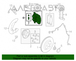 Suport dreapta față Ford Mustang mk6 15- 2 pistoane