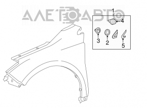 Moldura aripii triunghiulară stânga Toyota Avalon 13-18 crom