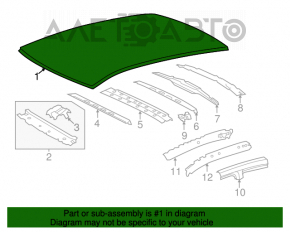 Acoperiș metalic pentru Toyota Avalon 13-18 fără panoramică.