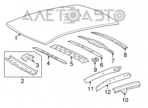 Acoperiș metalic pentru Toyota Avalon 13-18 fără panoramică.