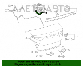 Capacul balamalei portbagajului stânga Toyota Avalon 13-18 negru.