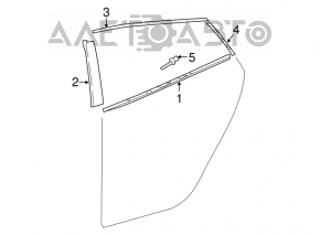 Moldura ușii spate stânga superioară Toyota Prius 50 16-