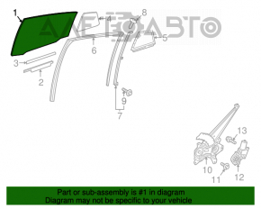 Geamul ușii din spate stânga a Toyota Prius 50 16- zgârieturile