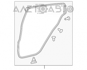 Уплотнитель двери задней правой Toyota Prius 50 16-