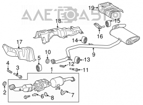 Tubul de admisie cu catalizator pentru Toyota Prius 50 16-