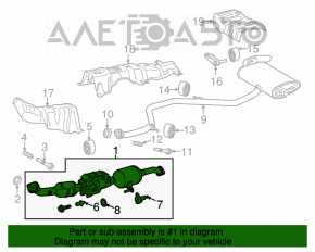 Tubul de admisie cu catalizator pentru Toyota Prius 50 16-