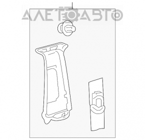 Capacul stâlpului central, curea superioară dreapta Toyota Prius 50 16- cu tăietură.