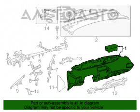 Торпедо передняя панель без AIRBAG Toyota Prius 50 16- черн