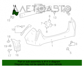 Colțul amplificatorului de bara spate stânga Toyota Prius 50 16-