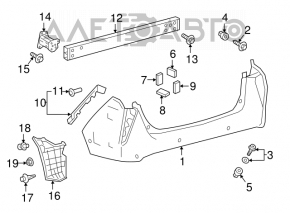 Colțul amplificatorului de bara spate stânga Toyota Prius 50 16-